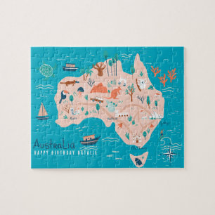 Personalised Australia Map Jigsaw Puzzle for Kids