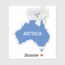 Personalised Australia Map with Grey Koala