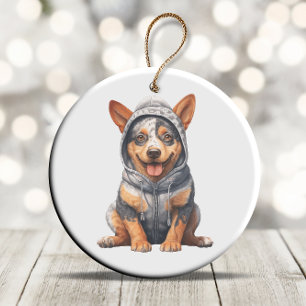 Personalised Australian Cattle Dog Art Ceramic Ornament
