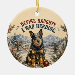 Personalised Australian Cattle Dog Christmas Ceramic Ornament