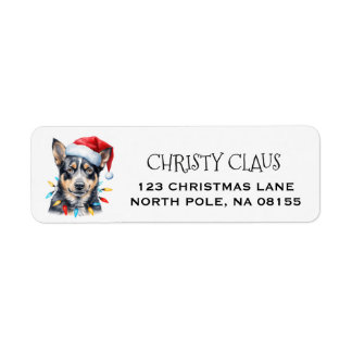Personalised Australian Cattle Dog Christmas  Return Address Label