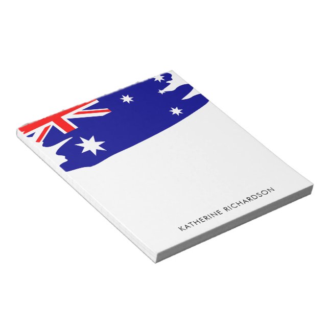 Personalised Australian Flag Australia Notepad (Angled)