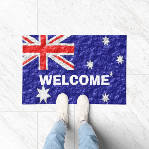 Personalised Australian Flag Design Doormat