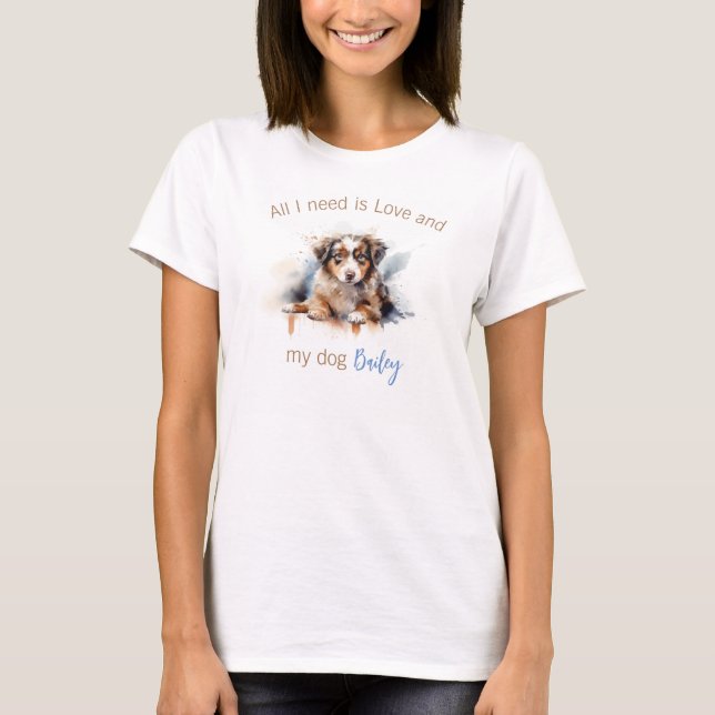 Personalised Australian Shepherd T-Shirt (Front)