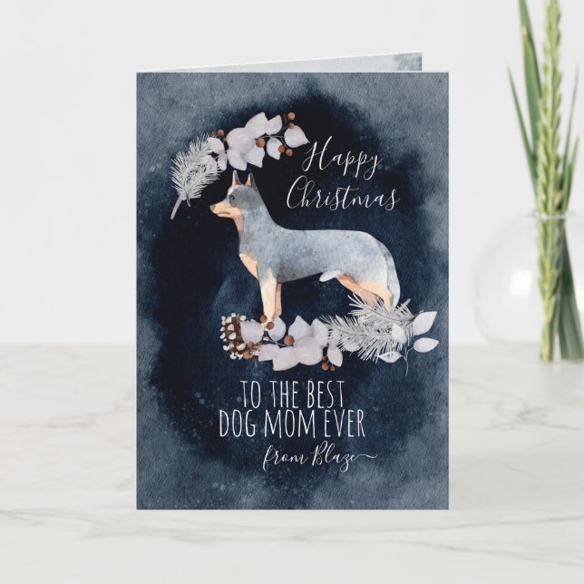 Personalised Australian Stumpy Tailed Cattle Dog  Holiday Card (Front)