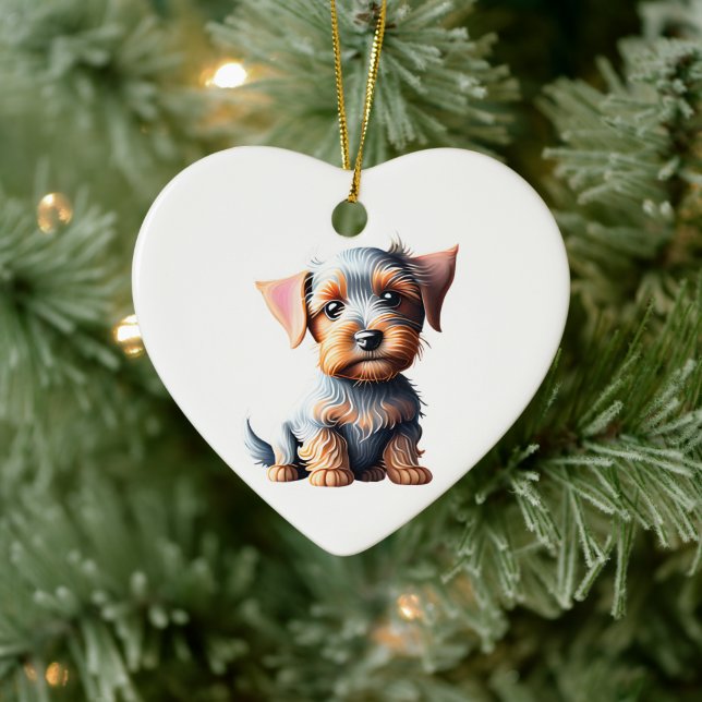 Personalised Australian Terrier Puppy Ceramic Ornament (Tree)