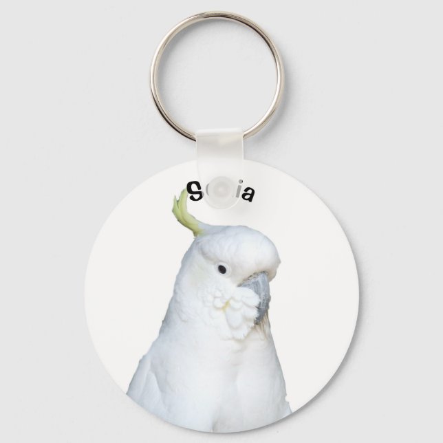 Personalised Australian White Cockatoo Key Ring (Front)