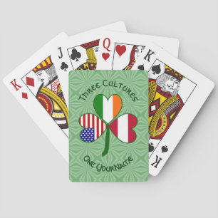 Personalised Austria Ireland USA Shamrock Playing Cards
