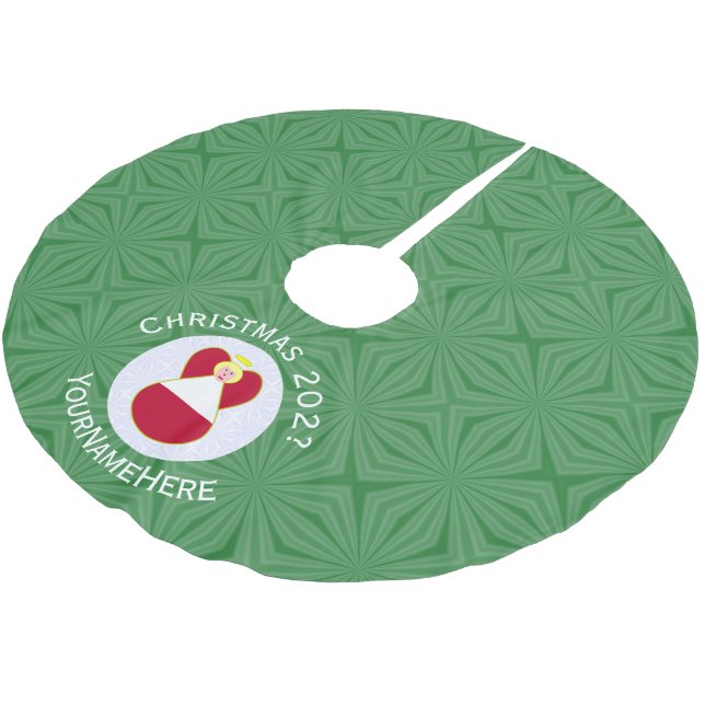 Personalised Austrian Angel Christmas Flag Brushed Polyester Tree Skirt (Angled)