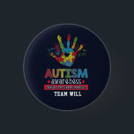 Personalised Autism Awareness Educate Advocate 3 Cm Round Badge<br><div class="desc">Colourful puzzle hand with a love heart in the middle for your Autism Awareness campaigns. This design has colours all over making it bold, vibrant, and fun. The saying on it delivers a powerful message "Autism Awareness Educate, Love, Support, Advocate". Add your team name by clicking the "Personalise" button above...</div>