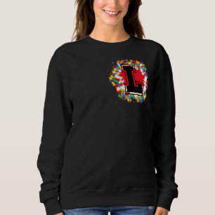 Personalised Autism Awareness Initial L Letter Mon Sweatshirt
