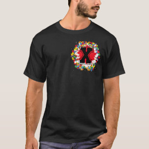 Personalised Autism Awareness Initial X Letter Mon T-Shirt