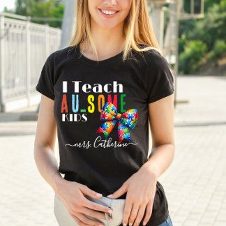 Personalised Autism Awareness Teacher T-Shirt