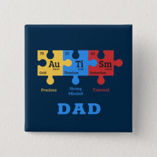Personalised Autism Periodic Table Elements 15 Cm Square Badge