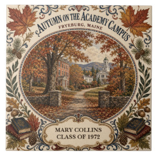 Personalised Autumn Academy Campus Fryeburg Maine Ceramic Tile