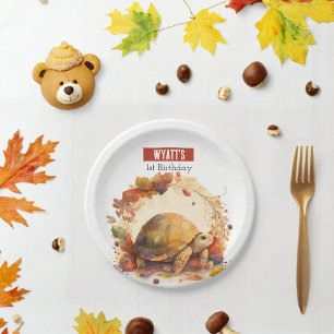Personalised Autumn Animal Themed Birthday  Paper Plate