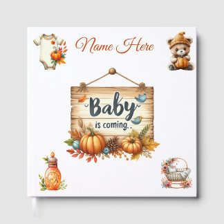Personalised Autumn Baby Shower Guestbook