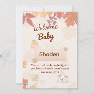 🍂 Personalised Autumn Baby Welcome Card Custom