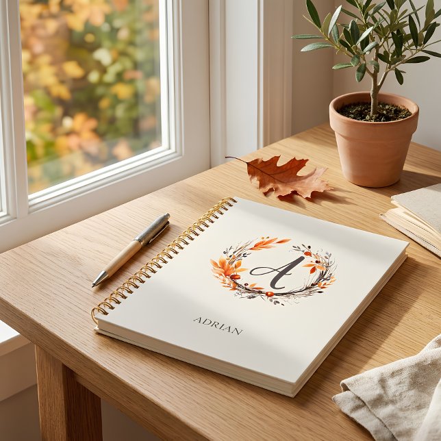Personalised Autumn Botanical Monogram Notebook (Creator Uploaded)