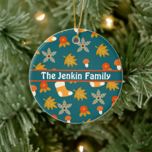 Personalised Autumn  Ceramic Ornament