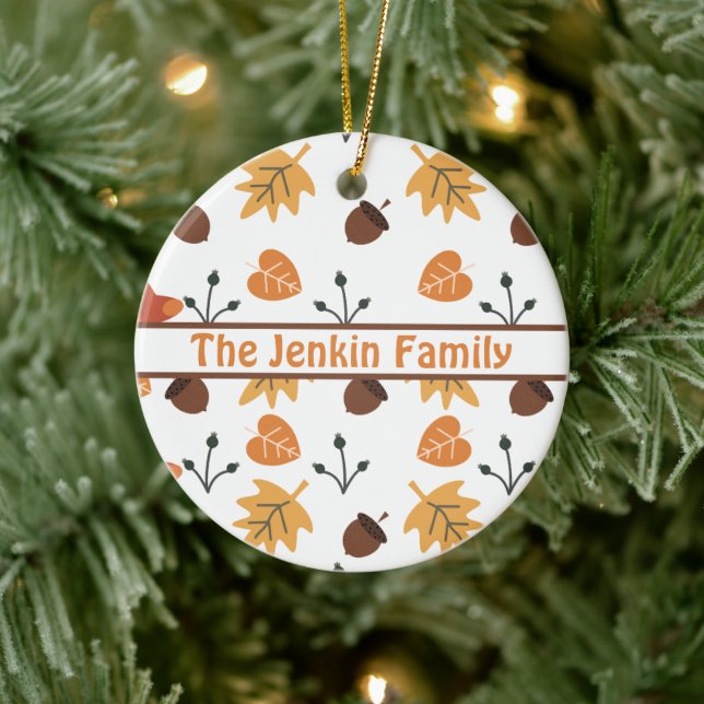 Personalised Autumn  Ceramic Ornament (Tree)