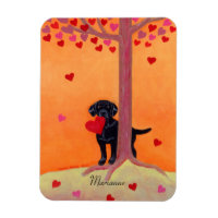 Personalised Autumn Colour Black Labrador