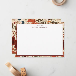 Personalised Autumn Fall Botanical Floral Family Card