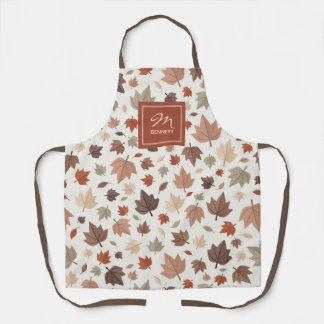 Personalised Autumn Family Name Monogram Apron