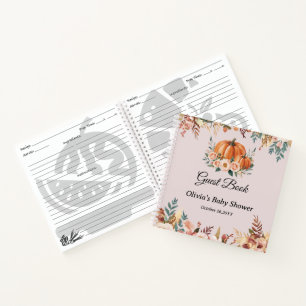 Personalised Autumn Floral Baby Shower Guest Book