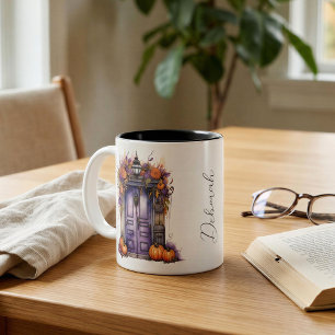 Personalised Autumn Front Door Fall Decor Two-Tone Coffee Mug