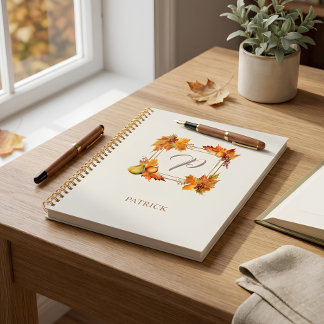 Personalised Autumn Harvest Monogram Notebook