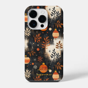 Personalised Autumn Leaves and Ornaments iPhone 14 Pro Case