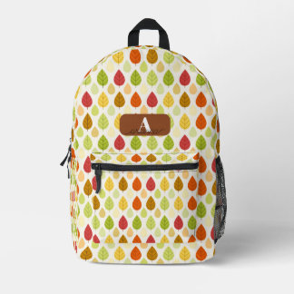 Personalised Autumn Leaves Kids Printed Backpack