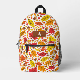 Personalised Autumn Leaves Kids Printed Backpack