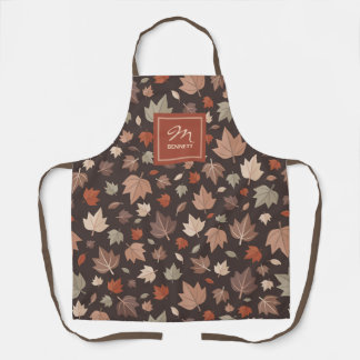 Personalised Autumn Leaves Monogram Apron