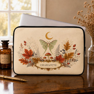 Personalised Autumn Luna Moth Witchy Laptop Sleeve