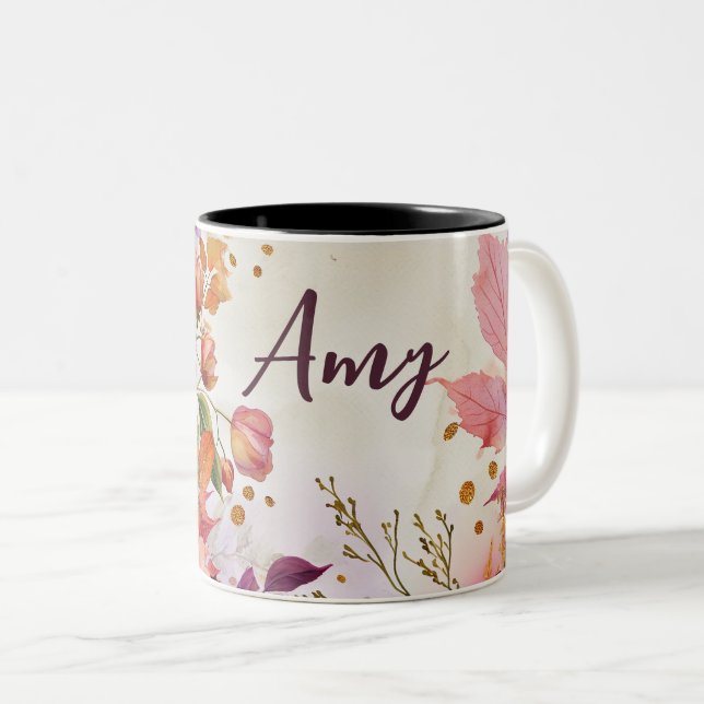 Personalised Autumn Mug with Pumpkins (Front Right)