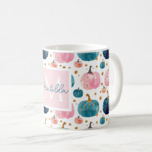 Personalised Autumn Mug with Pumpkins Pattern