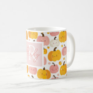 Personalised Autumn Mug with Pumpkins Pattern