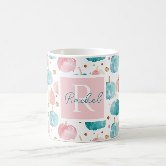 Personalised Autumn Mug with Pumpkins Pattern (Center)