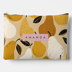 Personalised Autumn Pear Fruit Design Accessory Pouch