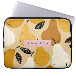 Personalised Autumn Pear Fruit Design Laptop Sleeve