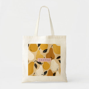 Personalised Autumn Pear Fruit Design Tote Bag
