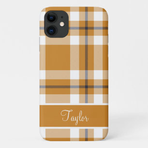 Personalised Autumn Tartan Plaid Pattern iPhone 11 Case