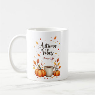 Personalised Autumn Vibes Nurse Life Coffee Mug