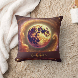 Personalised Autumnal Galaxy Harvest Moon Cushion