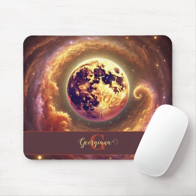 Personalised Autumnal Galaxy Harvest Moon Mouse Pad (With Mouse)
