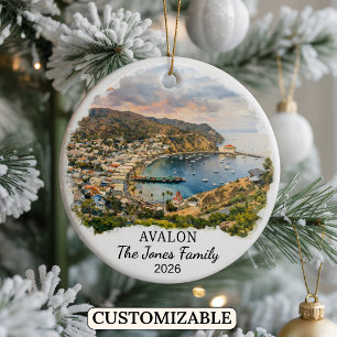 Personalised Avalon Ornament, Custom California Ceramic Ornament