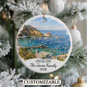 Personalised Avalon Ornament, Custom California Ceramic Ornament