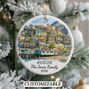 Personalised Avalon Ornament, Custom California Ceramic Ornament